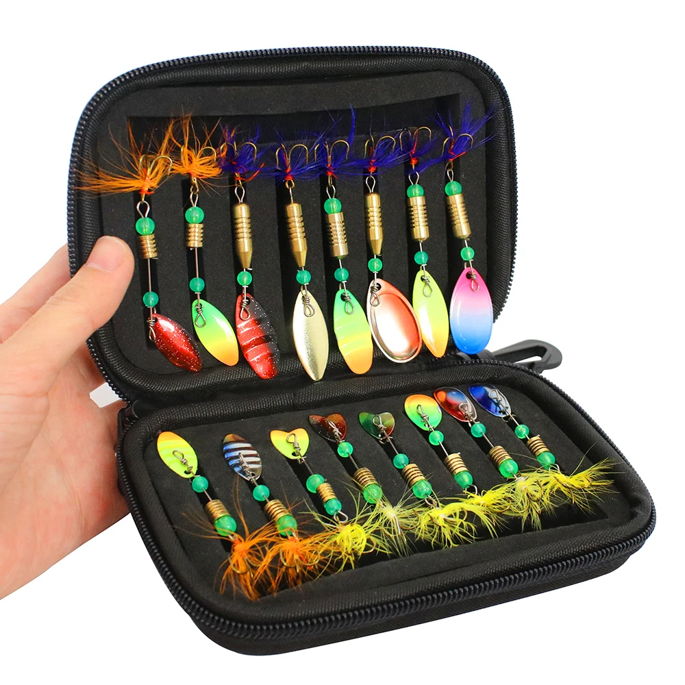 16pcs/20pcs Set Fishing Spoons Lures Metal Baits Set forCasting Spinner  Fishing Bait with Storage Bag Case For Outdoor Fishing