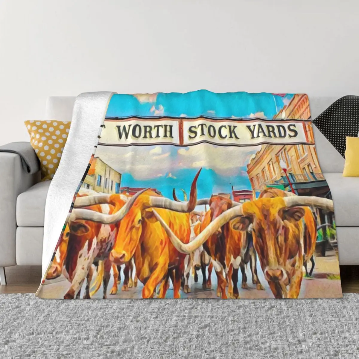 Декоративное одеяло для дивана, Форт Ворт, Техас