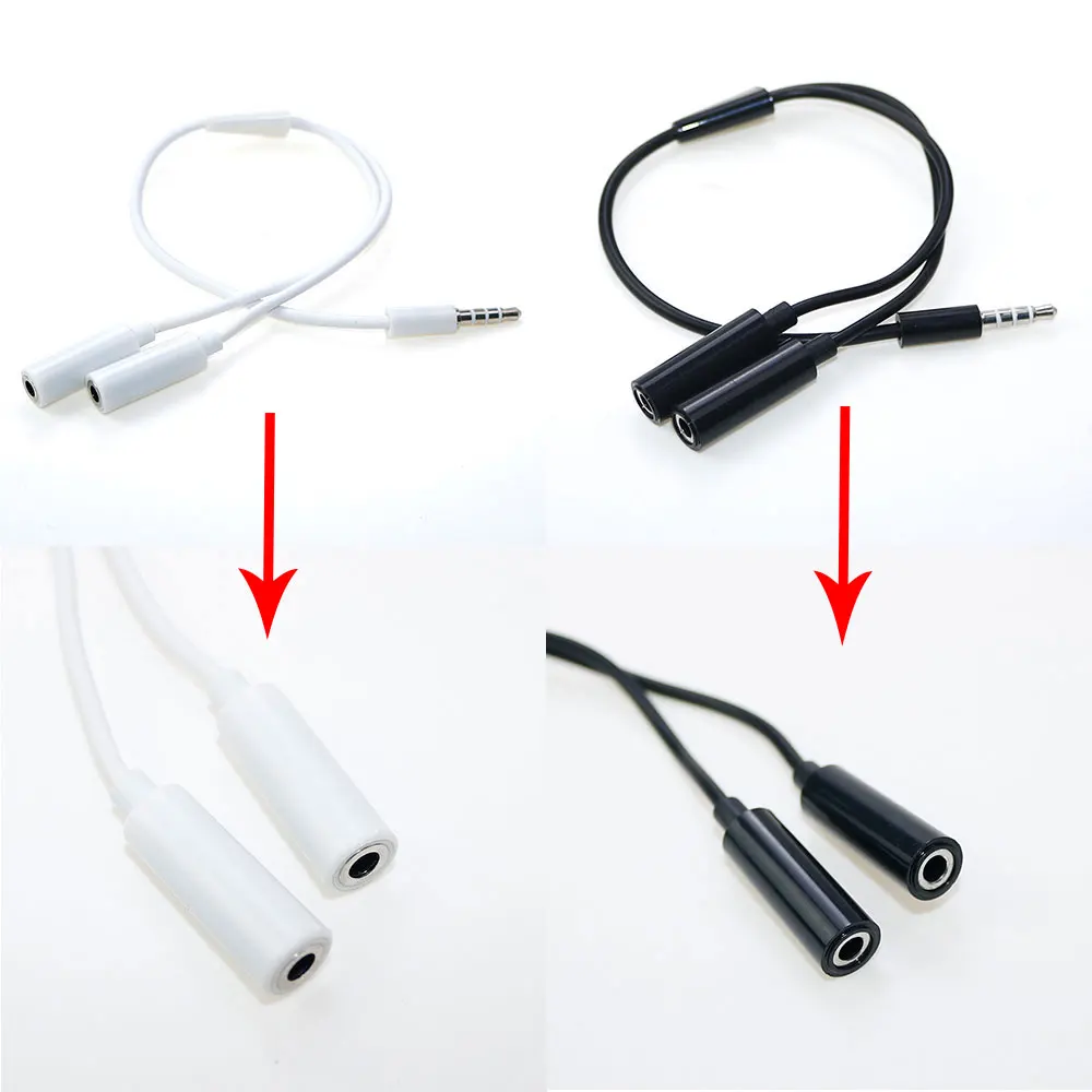 Câble Audio En Y 3,5 Mm - Double Connecteur Mâle Vers 2 Femelles, 23 Cm, Splitter Audio Pour Partage Signal