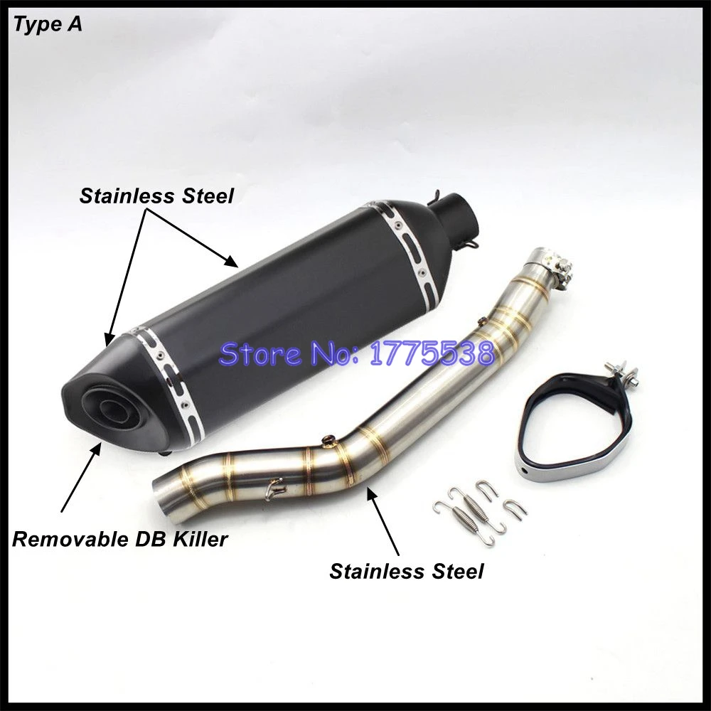 For Suzuki DRZ400 DRZ400S DRZ400SM Motorcycle Exhaust Escape Moto Muffler with Middle Link Pipe Carbon Fiber Motorbike Muffler - Image 2