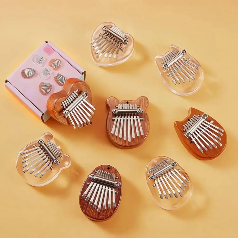 1pc Piano Pendant 8 Key Finger Thumb Piano Adult Beginners Kalimba Marimba Musical Kalimba for Toddler Kid Child Valentines