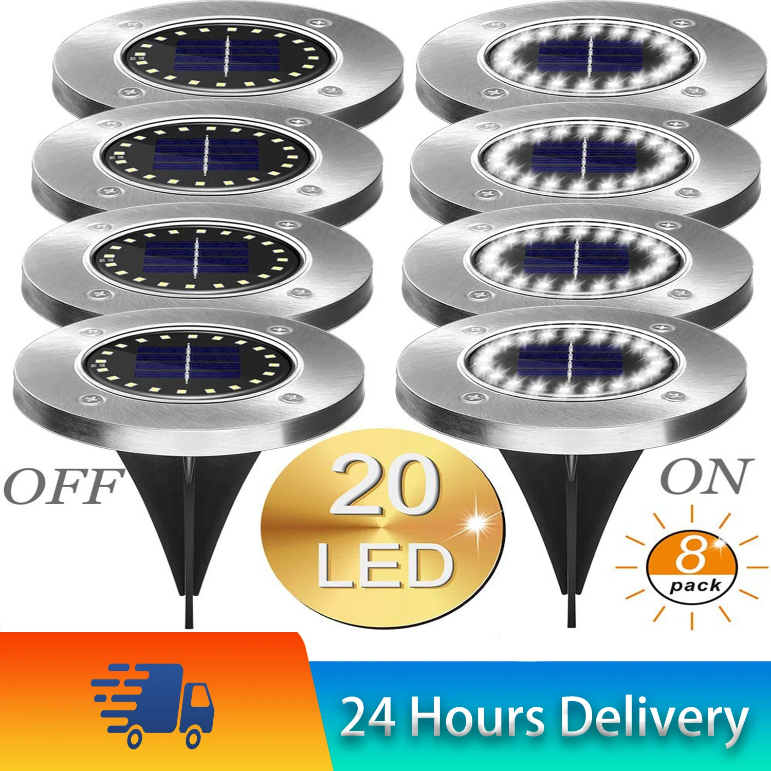 8PCS Solar Lichter Outdoor 20LED Solar Boden Lichter Wasserdichte Licht