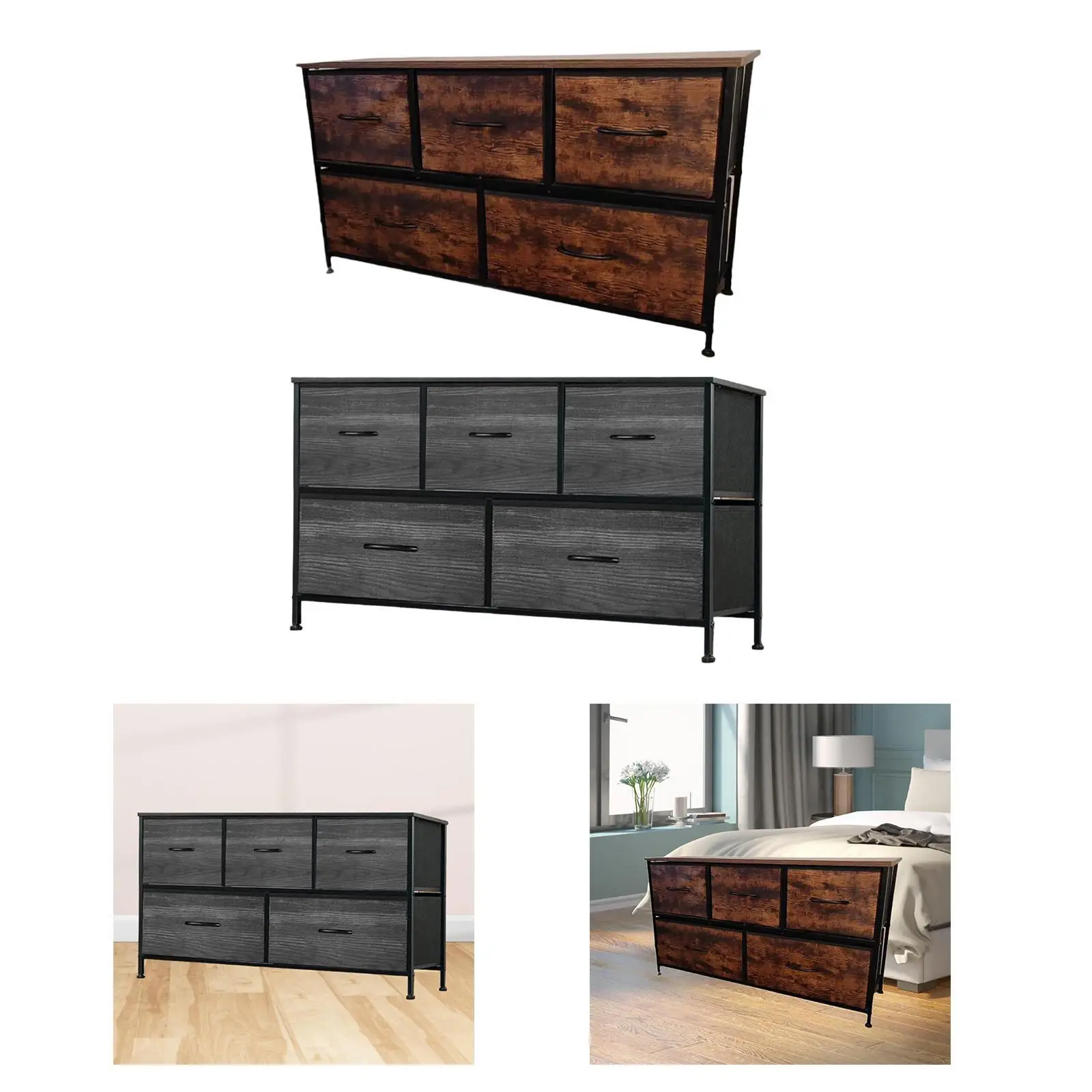 Fabric Dresser Chest of Drawers Clothes Organizer Practical Portable Cabinet Storage Tower for Dressing Room Hallway Entryway 3
