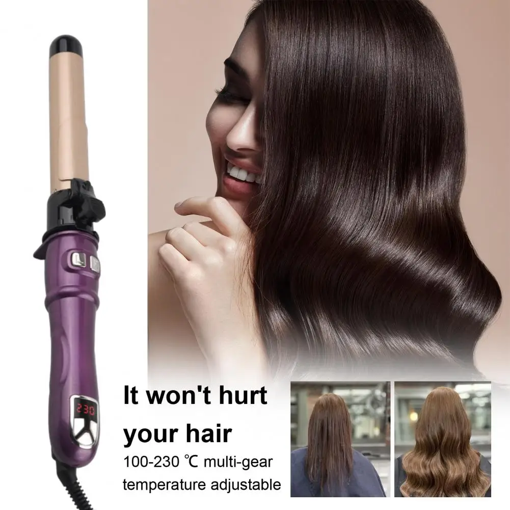 110-240v Full Automatic Curling Iron Rotating Create Big Waves Curls Dry Wet Use Safe Design Hair Curling Stick