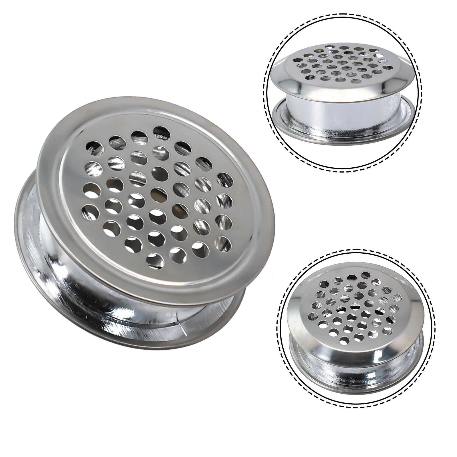 

2pcs Air Vent Grille Air Outlet Fresh System Air Vent Grille Ventilation Plugs Cabinet Metal Ventilation Plugs