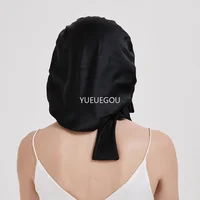 Bonnet de sommeil en soie de mûrier 100% pour cheveux bouclés, doublure en Satin réglable, large bande élastique, aucun dommage, Protection des cheveux de nuit 5