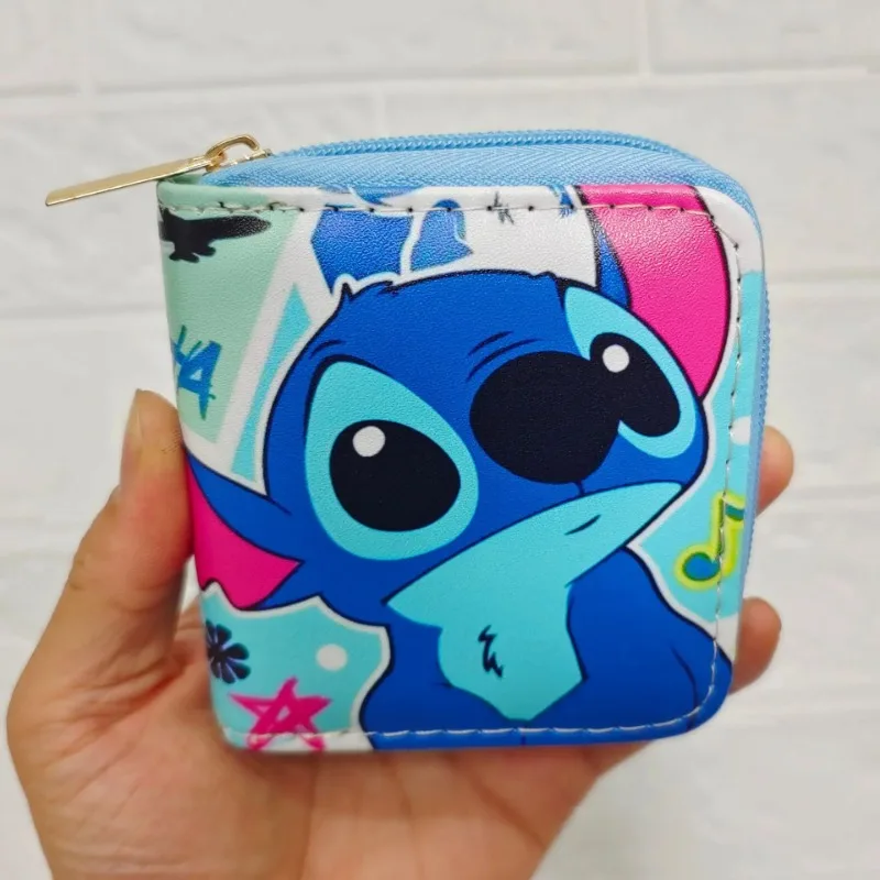 Disney Anime Lilo Stitch Cartoon Coin Bag Lovely Wallet Cartoon Pu Girl Boy Card Gchildren Clutch Children's Birthday Gifts New 2