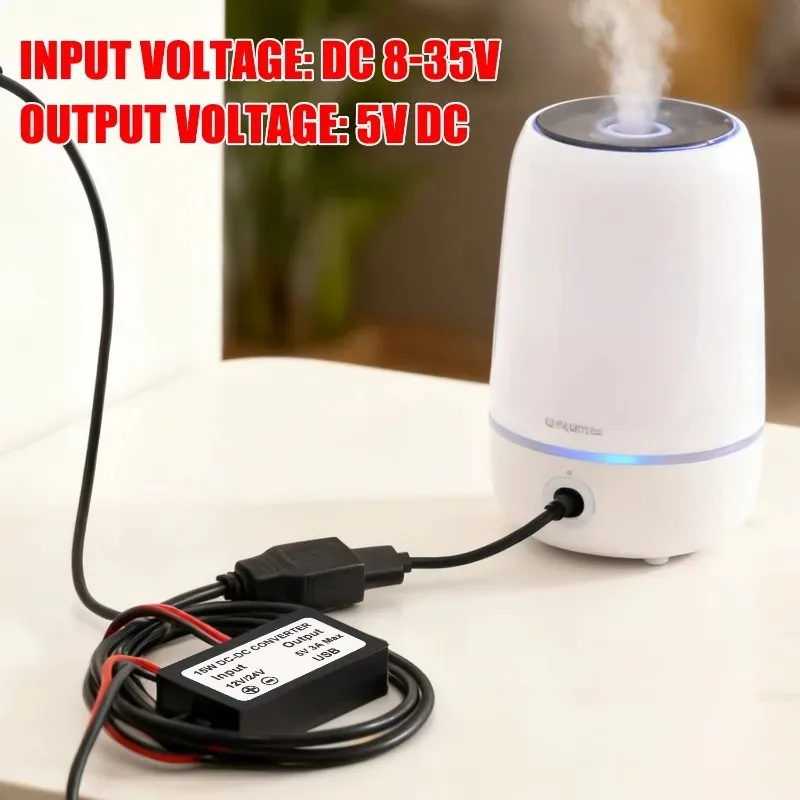 Dual USB Wire Connector Waterproof 12V- 5V Converter DC-DC Step Down Module Power Adapter Multi Functional Voltage Conversion