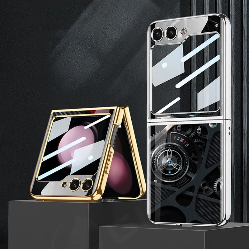 

GKK Оригинальный чехол для Samsung Galaxy Z Flip 5, чехол с рисунком на задней панели, ударопрочный жесткий чехол из поликарбоната для Galaxy Z Flip5