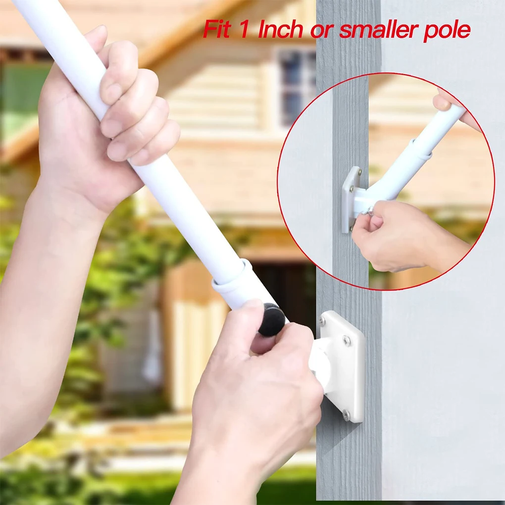 Aluminium Alloy Wall-mounted Flag Pole Holder Heavy Duty Rod Base