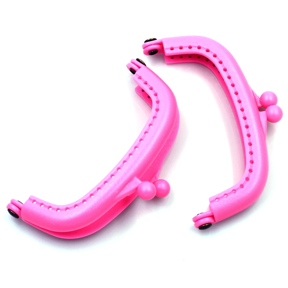 10Pcs Kiss Clasps Locks Clips Clutch Arch Frame Candy Color Coins Purse Plastic Handbag Handle DIY Accessories 8.5x5cm