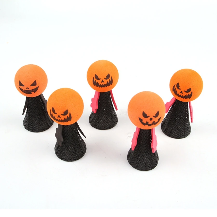 1pc new Halloween cat toy, pet bouncing elf cat toy accessories, teasing pumpkin head spring human doll