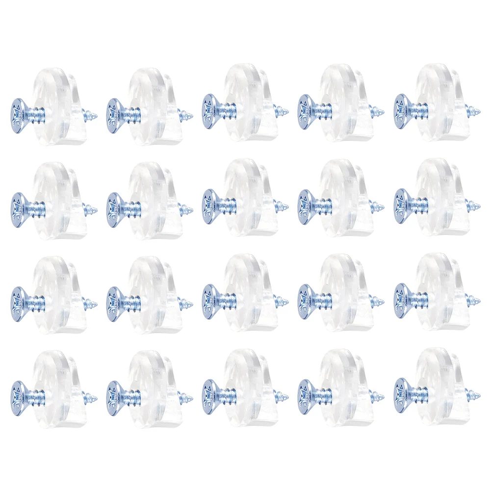 

20pcs Glass Retainer Clips Kit Mirror Mounting Clips 13mm Dia Cabinet Glass Bracket Mirrors Holder Fixing Clip Hardware