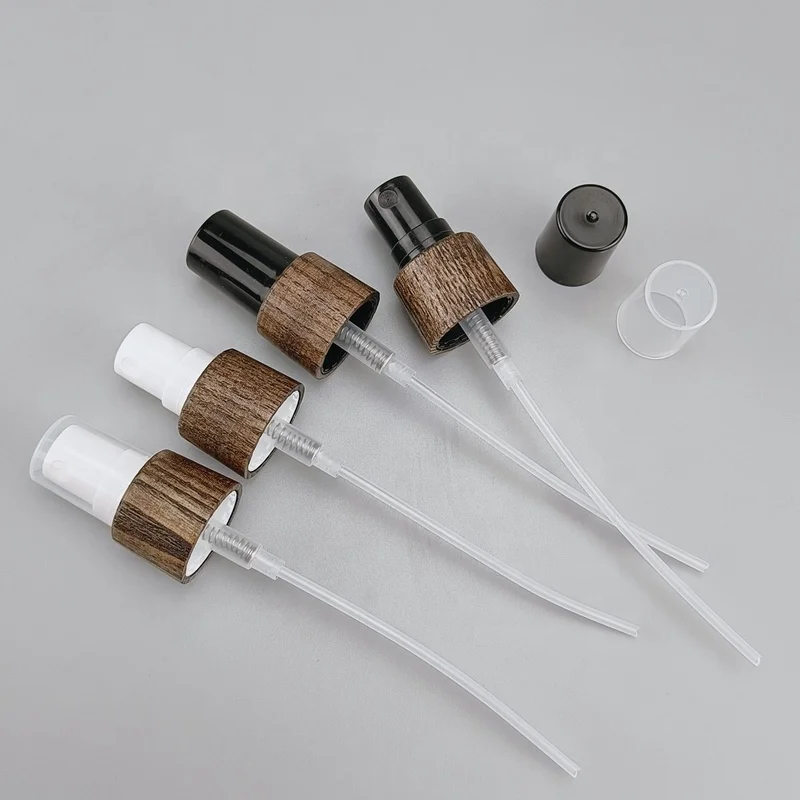 18/410Eco-Friendly Fine Mist Spray Bamboo Spray Pump 18Mm Face Spray Con Collare In Legno Per Flaconi Cosmetici Pompa Spruzzatore Di Profumo