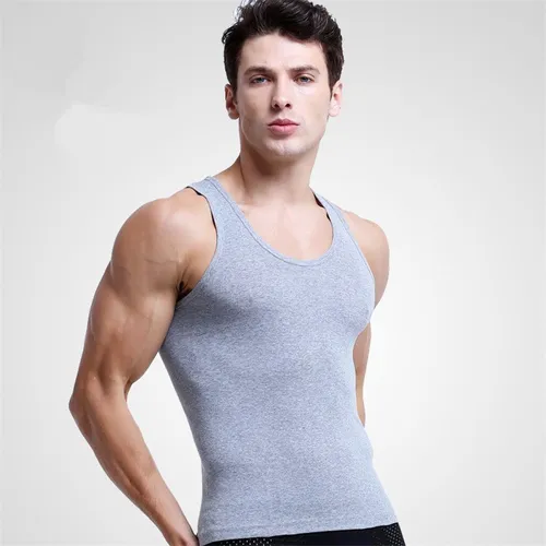 1 Pcs 남성면 탱크 탑 속옷 망 Undershirt 투명 셔츠 남성 Bodyshaper 휘트니스 레슬링 Singlets 3