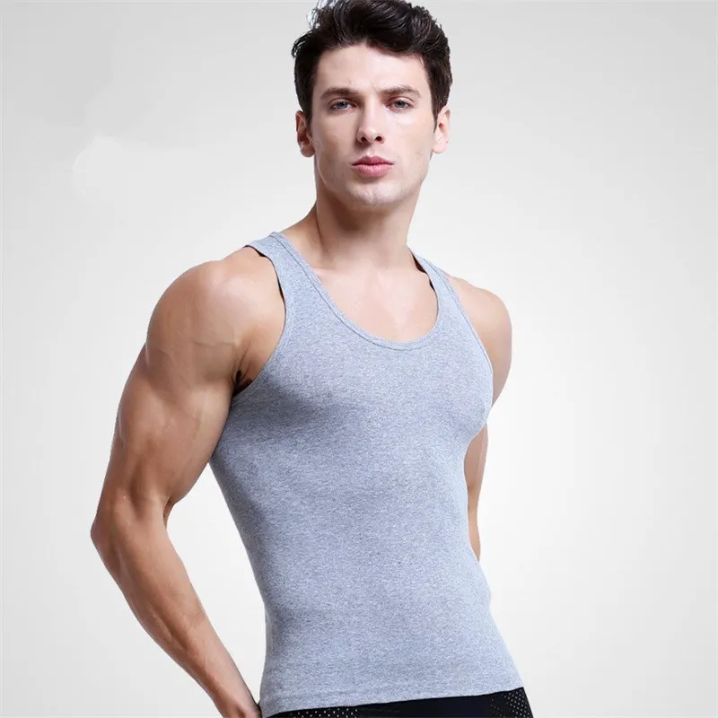3Pcs/lot otton Mens Sleeveless Top Muscle Vest Cotton Undershirts O-Neck  Gymclothing Asian size Casual Shirt Underwear - AliExpress