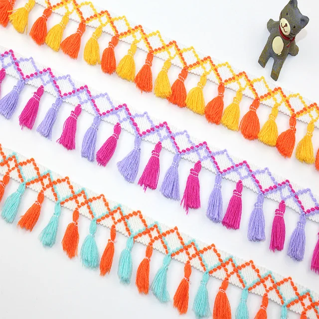 Lace Ribbon Sewing Trim Tassel Trim Lace Fabric Sewing Fringe Kintted Fabric Handmade DIY Craft Accessories