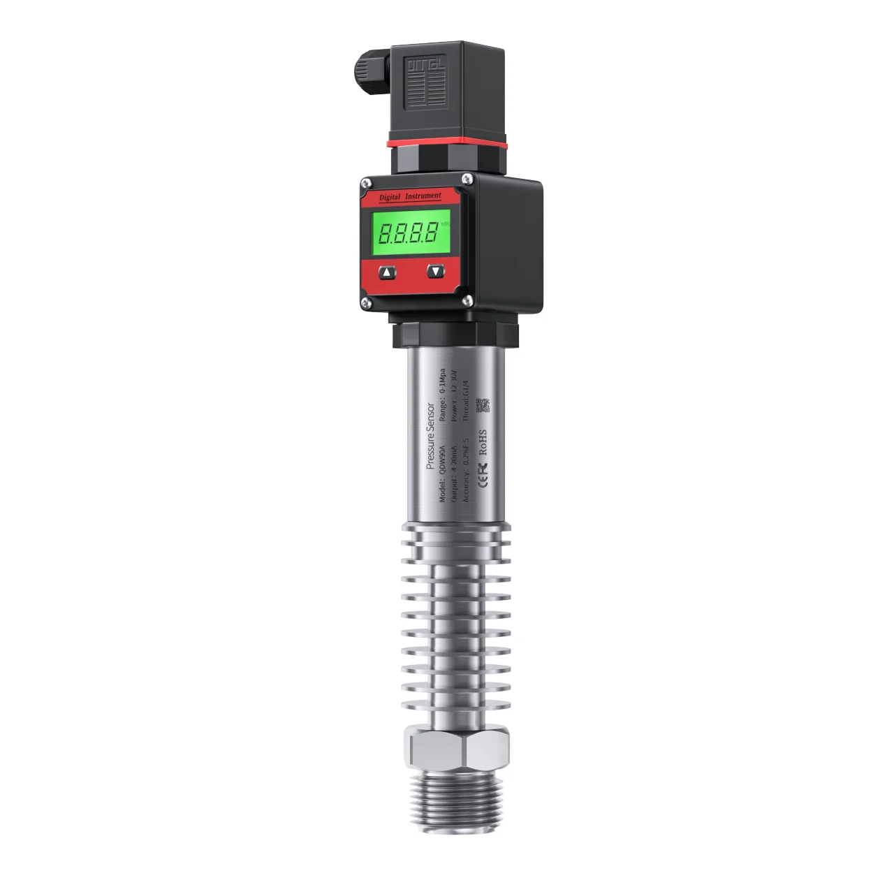200℃ 1bar 16bar 25bar 1.6Mpa LCD display High Temperature Pressure Transmitter 4-20mA 0-10V Pressure Sensor Transducer