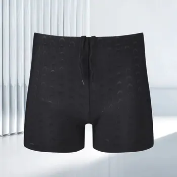 Men’s Black Swim Trunks – Large Size Sharkskin Quick-Dry Swimming Shorts 1