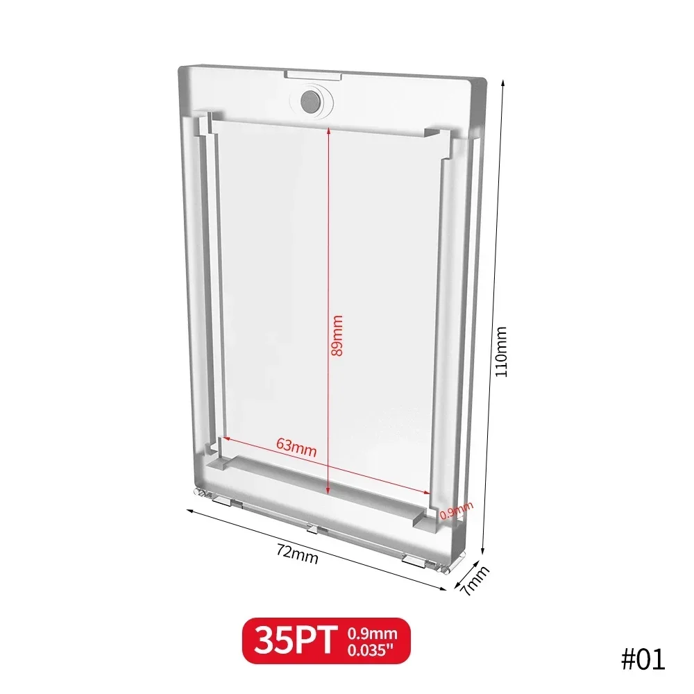 35-180pt tcg כרטיס tcg אקריליק שקופים מסגרות מסגרות תצוגה מגנטיות מחזיקי תצוגה מגנטיים כרטיסי pokemon yugioh