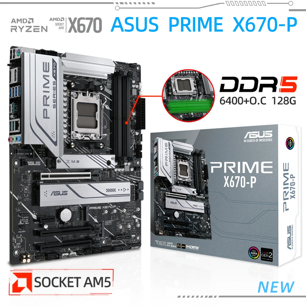 Socket AM5 Motherboard DDR5 ASUS PRIME X670 P ATX Mainboard For AMD
