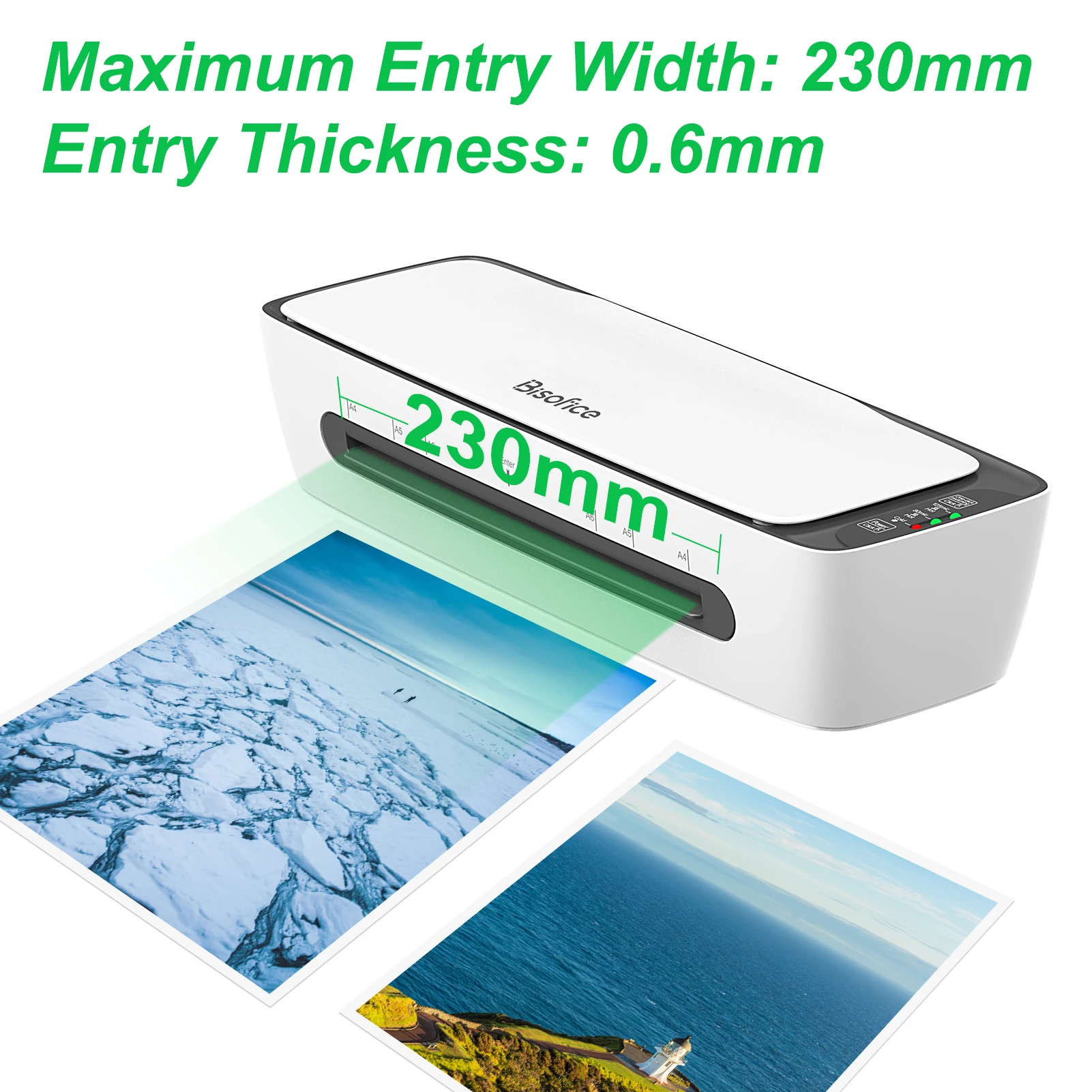 6 in1 SL688 A4 Laminator Machine Set Hot and Cold Lamination 2 Roller System 9 inches Max Width w/ Paper Cutter for Home