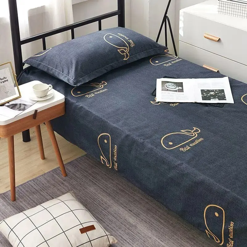Description Picture 5 of item120x210cm Bed Sheet Home Textile Modern Polyester Cotton Flat Sheets Bed Linens Single Queen King Size Bedspread