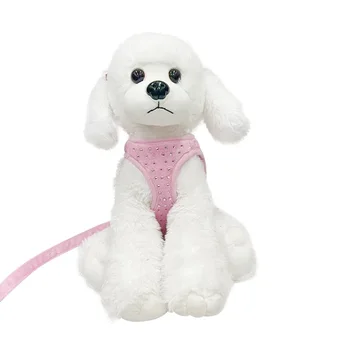 Soft Breathable Dog Chest Harness Vest Small Diamond Decoration Harness for Dogs Pets Collar Pets Chest Strap Leash 2
