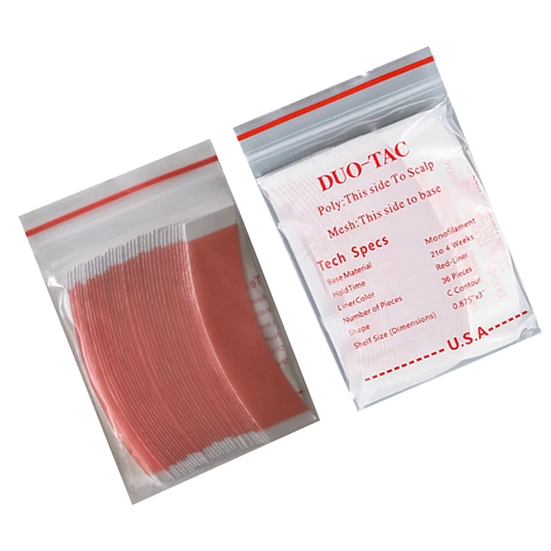 

36Pc/Bag Super Strong Duo-Tac Wig Hair Double Tape Adhesive Extension Hair Strips Waterproof For Toupees/Lace Wig Film
