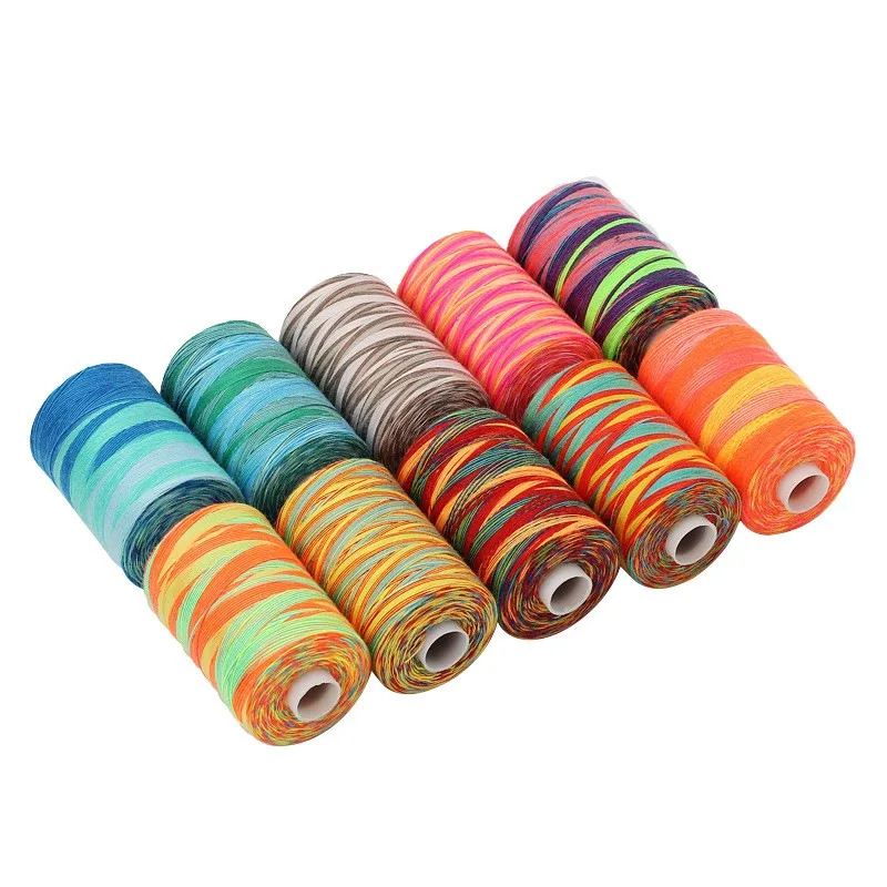 Embroidery weaving thread 10PC 1000Yards rainbow polyester for needlework machine sewing