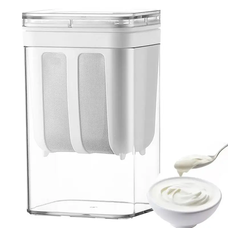 

Cheese Strainer Reusable Yogurt Maker Filter Whey Separator 304 Stainless Fine Mesh 1100ml Yogurt Water Separator For Kitchen