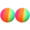 2 Pcs Rainbow Balls Bounce Play Kids Playing for Pool Handball Beach Child Flaping Kickball 1