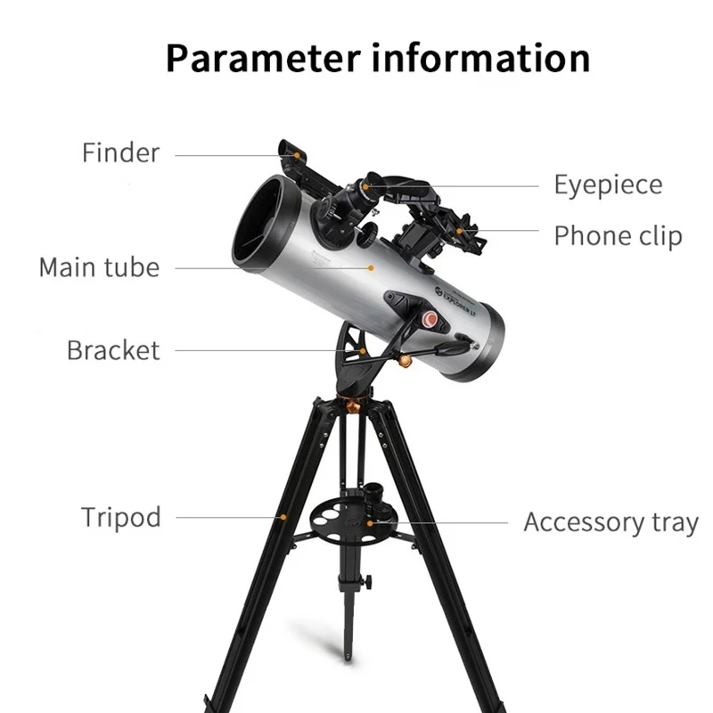 Celestron 전문가용 스타센스 익스플로러 LT 114AZ 천체 망원경, 스마트폰 앱 지원, 114mm 뉴턴 반사경