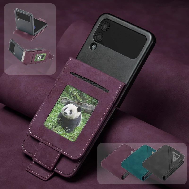 

Leather Wallet Case For Samsung Galaxy Z Flip 3 Z Flip 4 Z Fold 3 Z Fold 4 Card Slot Phone Cover Funda For Samsung Z Flip 3 4 5G