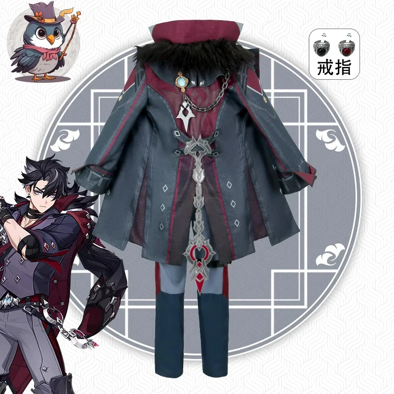 Wriothesley Kurzhaar-Perücke Aus Kunstfaser – Schwarze Cosplay-Perücke Für Anime & Halloween