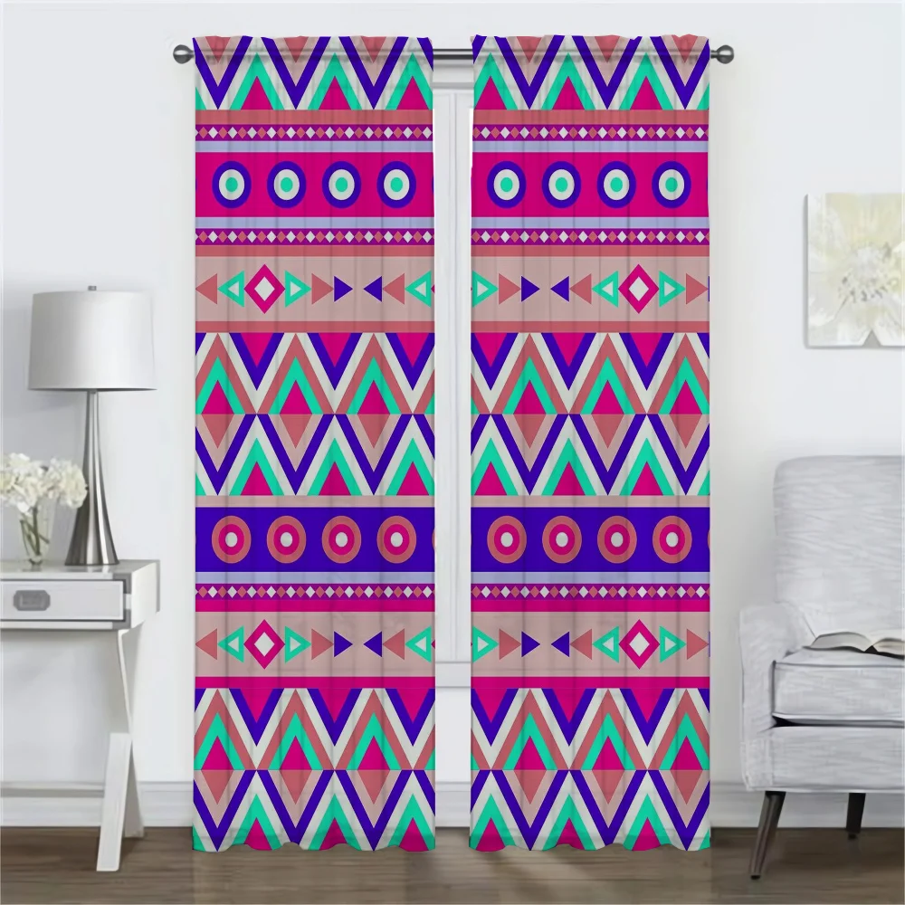 Aztec Curtains Child Room Shades Blackout Curtain for Room 2 Panel Tulle for Bedroom Partition Home Interior Curtains Living 2