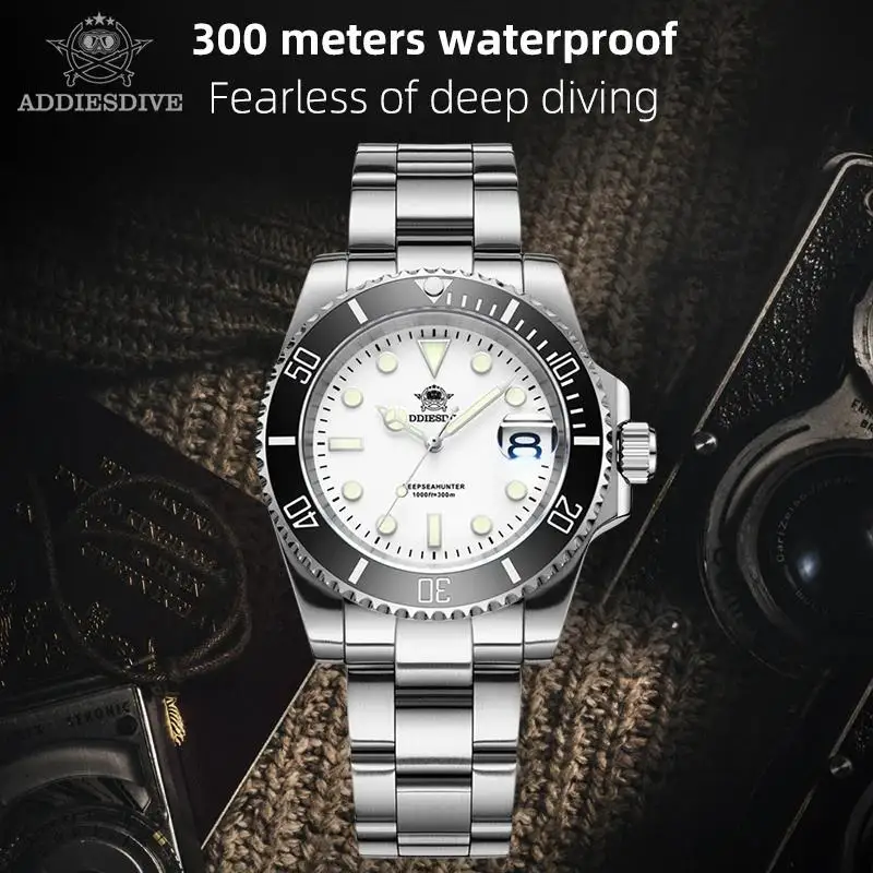 

Мужские водонепроницаемые кварцевые часы из нержавеющей стали 316L, 30 бар