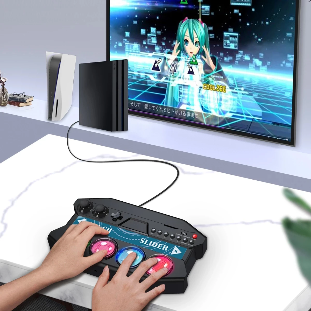 

Ipega PG-P4016 PS4 PS5 Game Controller with Touch Bar LED Light for Sony Playstation 4 Game Hatsune Miku/ DIVA Future Tone DX