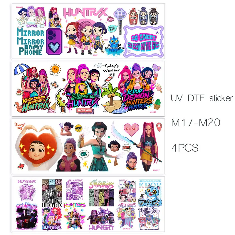 K-pop Demon Hunters UV Sticker Collection - Cartoon Crystal Gift Set