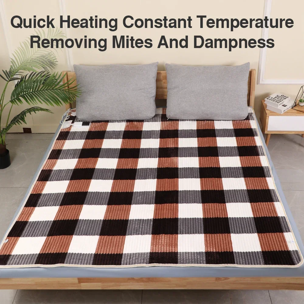 220V Electric Blanket Corduroy Fabric Thicker Heater Warmer Heated Blanket Thermostat 1-9 gears Electric Heating Blanket EU Plug 2