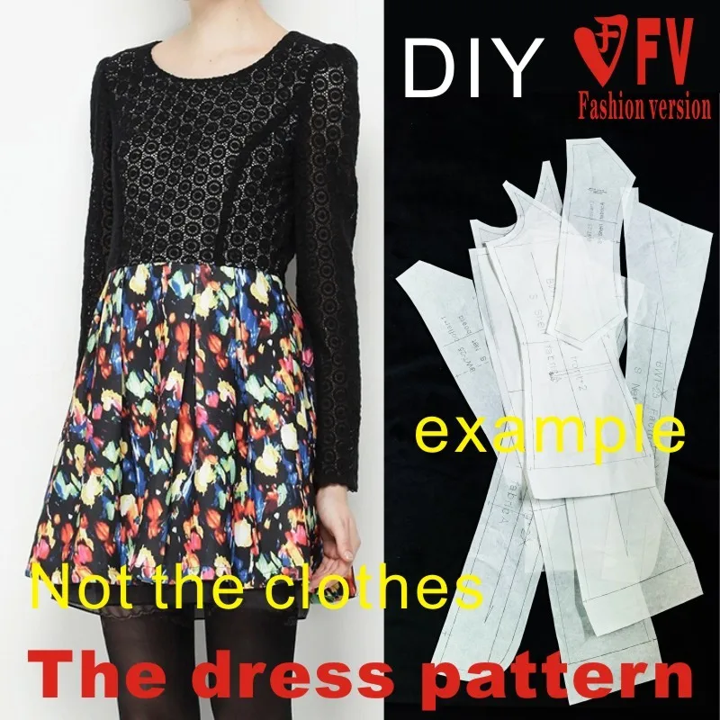 Dresses Sewing Pattern Template Cutting drawing Clothing DIY ((Not selling clothes)) BLQ-194