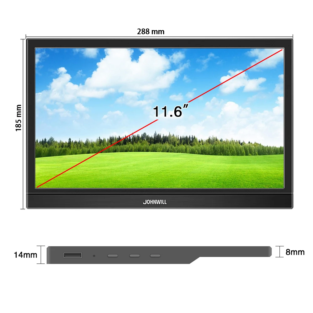 PC Gamer 11.6 inch 1366x768 Portable Monitor Secondary Display HDMI-compatible Type-c For PS4/PS5 Switch Xbox Loptap Screen