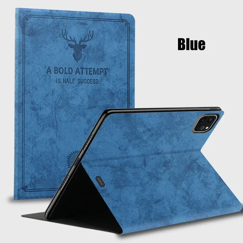 Premium Leather Folding Stand Tablet Case with Deer Head Design