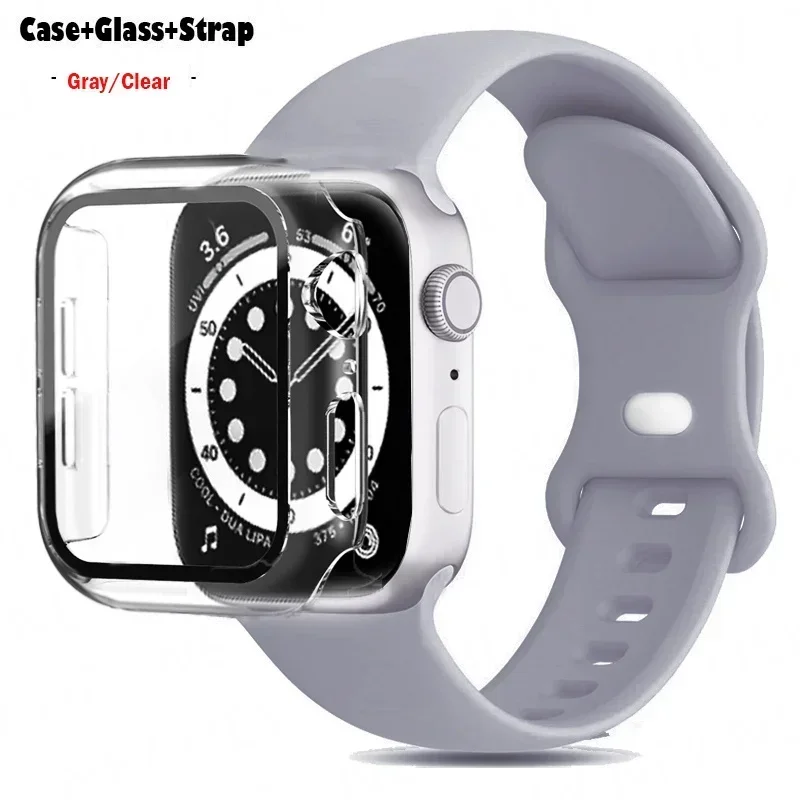 Premium Silicone Watchband with Glass Case