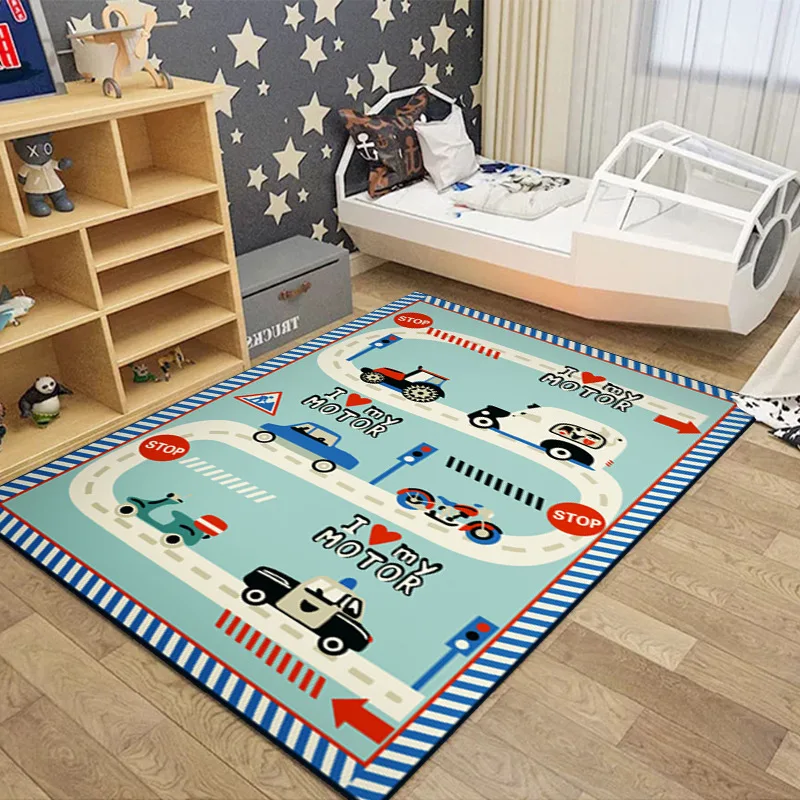 Children's Play Crawl Mat Road Traffic Route Map Carpet Living Room Sofa Coffee Floor Mats Home Decoration Traffics Sign Mats floor mat,plush rug,decorative carpet,silk wool rug,plush carpet,imitated cashmere carpet,kids carpet,plush play mat