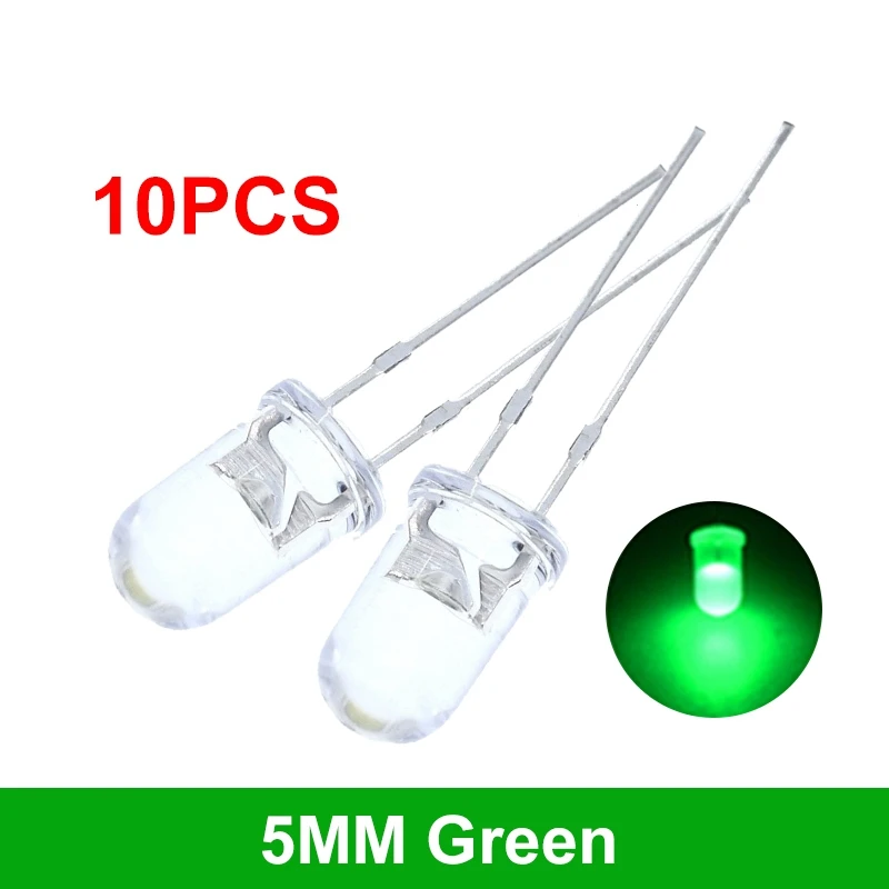 ตัวเลือกสินค้า หลอดไฟ LED สีสันสดใส 5 มม. 10 ชิ้น