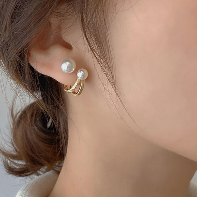 Geometric Simple Temperament Pearl Earrings Rhinestones Women's Gift Earrings Fashion Jewelry bijoux femme Gift