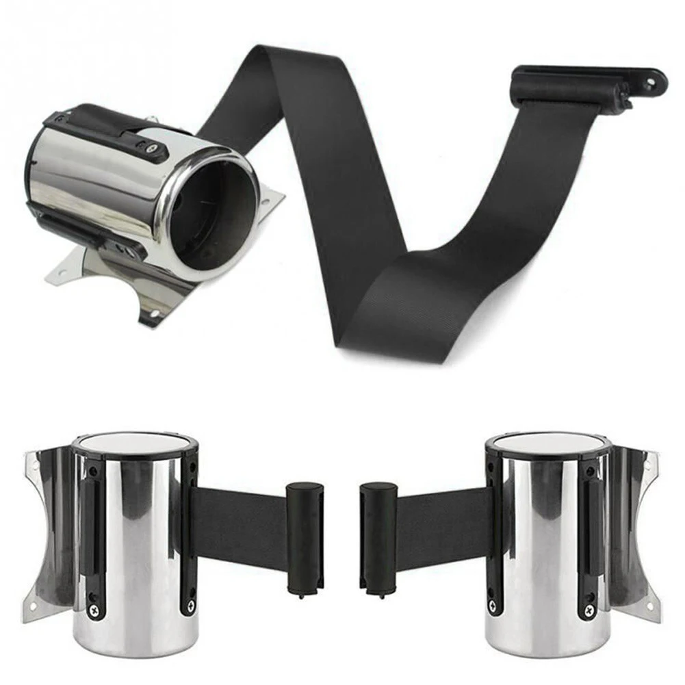 Retractable Barrier Strip Stainless Steel Housing Wall Mount Retractable Strip For Banks For Parks For Schools Queue Barrier