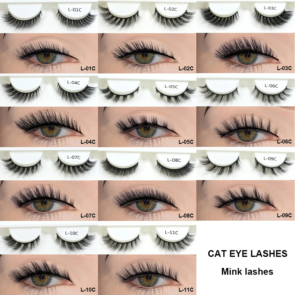 Fox Eye Lashes Angel Wing Mink Eyelashes Natural Look L Curl