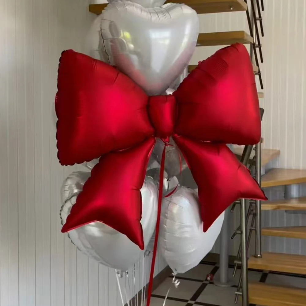 Sparkling Bow-Shaped Aluminum Foil Balloons